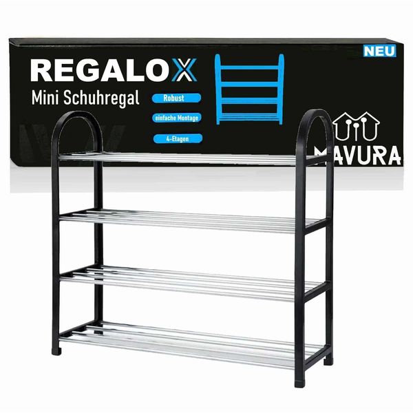 Regalox Scarpiera Portascarpe Armadietto Per Scarpe Mini Scarpiera Metallo Abs 4 Livelli-image