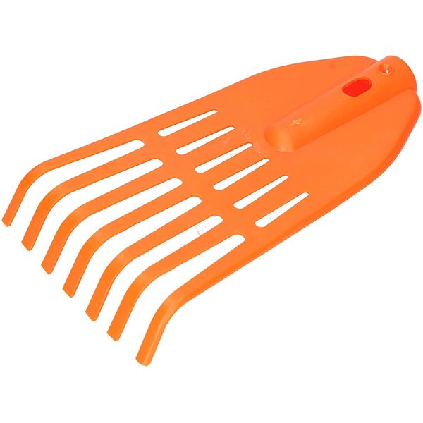 Kotarbau® Rastrello Per Foglie Plastica 7 Denti Arancione Rastrello Giardino Senza Manico Rastrelli Per Foglie Erba Siepi Leggero-image