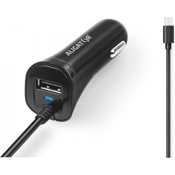 Caricabatterie Per Auto A Coccodrillo 2Xusb Uscita 2,4A, Nero-image