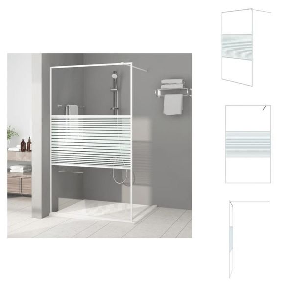 Vidaxl Schermo Doccia Per Cabina Doccia Bianco 115X195 Cm Esg Vetro Chiaro - Schermi Doccia-image