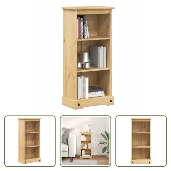 The Living Store Libreria 46X29X100 Cm In Legno Di Pino Massiccio-image