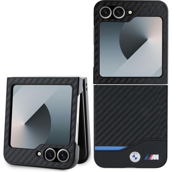 Bmw Bmhczf622Nbck Z Flip6 F741Czarny/Nero Custodia Rigida Linea Blu Carbonio-image