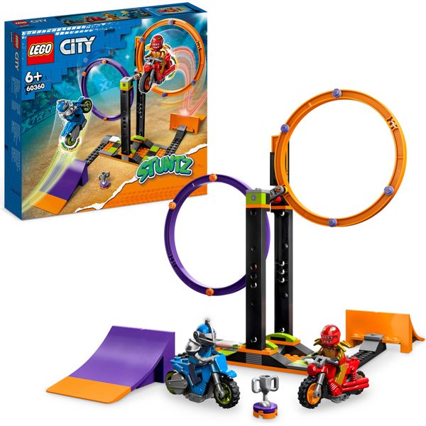Lego 60360 City Stuntz Circular Tyre Challenge, Competizione Per 1 O 2 Giocatori Con Moto Semovente Per Bambini, Ragazzi E Ragazze Dai 6 Anni In Su, Divertente Idea Regalo-image