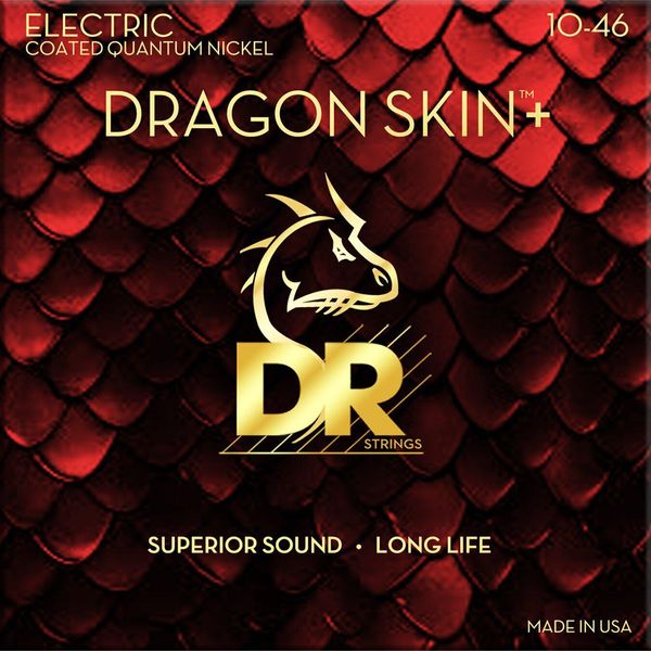 Dr Strings Dragon Skin+ Coated Medium 10-46 Corde Per Chitarra Elettrica-image