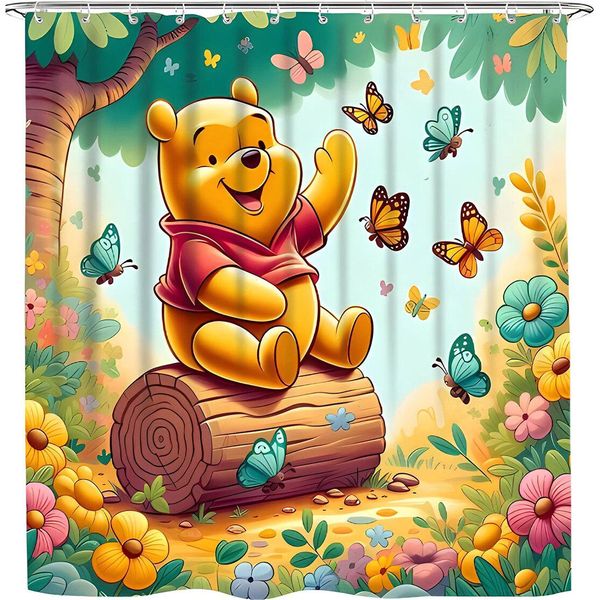 Tenda Multifunzionale Di Design 180X180 Cm - Winnie The Pooh / On A Log-image