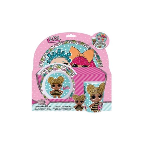 Set Di Stoviglie In Melamina Lol Surprise Da 3 Pezzi In Confezione Regalo Aperta-image