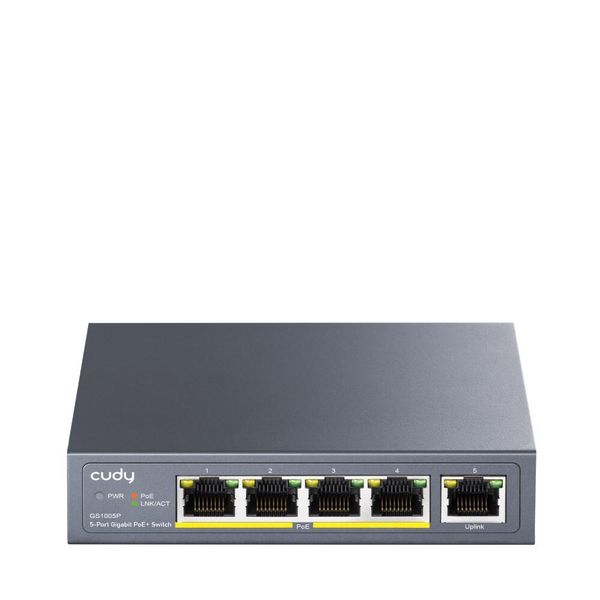 Switch Di Rete Cudy GS1005P Gigabit Ethernet (10/100/1000) Power Over Ethernet (Poe) Grigio-image