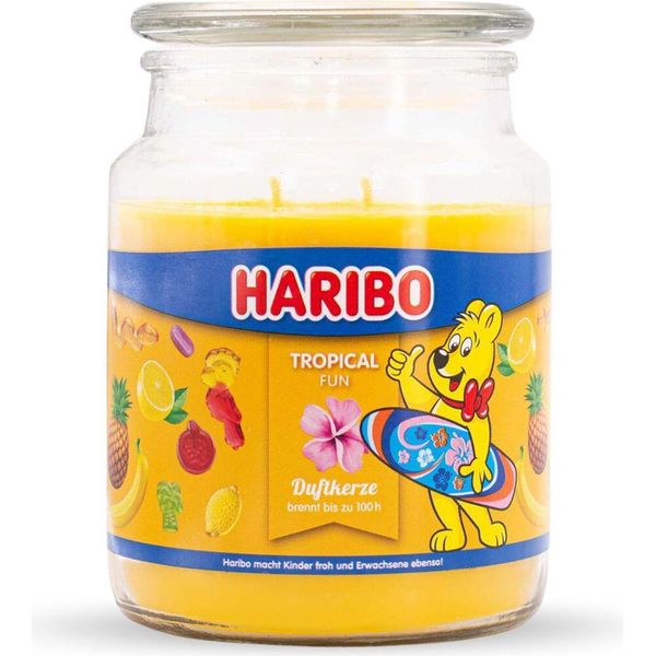 Candela Profumata Haribo Tropical Fun, Candela In Barattolo, Profumo Di Frutta Tropicale, Durata Di Combustione Fino A 100 Ore, 510 G-image