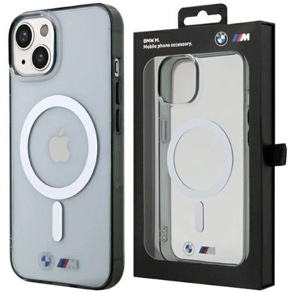 Bmw Bmhmp15Shcrs Iphone 15 / 14 / 13 6.1 Przezroczysty/Trasparente Custodia Rigida Argento Anello Magsafe-image