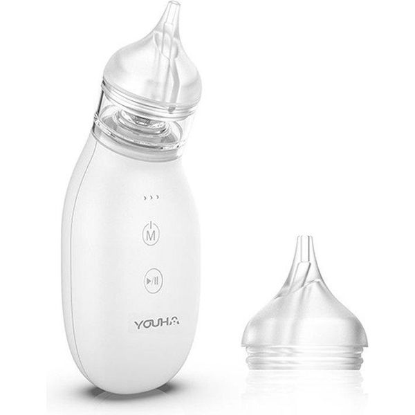 Youha Baby Nose Cleaner - Aspiratore Nasale Elettrico - 3 Livelli Di Aspirazione - 2 Attacchi - Usb Inclusa - Da 0 Mesi-image