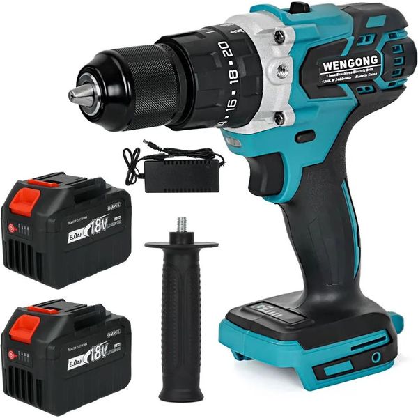 Trapano A Percussione Brushless Da 18 V, Coppia Di 120 Nm, Velocità Di 2400 Giri/Min, Batteria Da 2 Pezzi Da 6,0Ah-image
