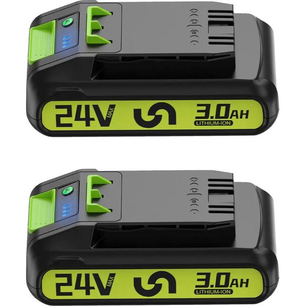 Batteria Di Ricambio Agli Ioni Di Litio Da 24 V, Capacità 3000 Mah, Compatibile Con Gli Utensili Greenworks E Bissell, 24 V 3.0Ah 2Pcs-image