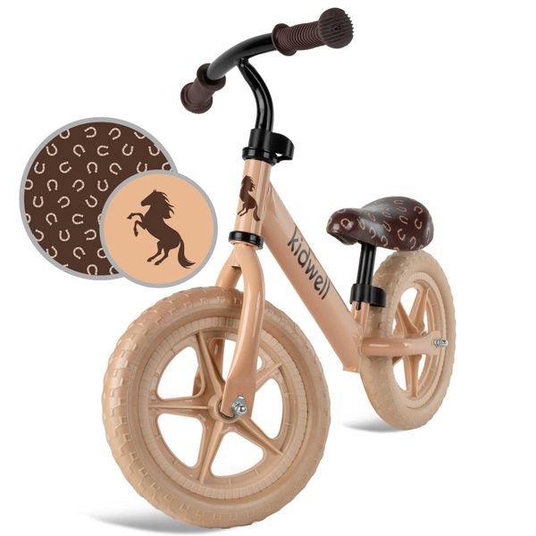 Coil Balance Bike, Bici Per Imparare A Camminare, Balance Bike Per Bambini, Balance Bike, Telaio In Acciaio, Ruote In Schiuma Eva, Peso Massimo 30 Kg, Beige-image
