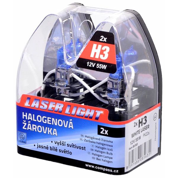 Compass 08563 - Lampadina 12V H3 55W Pk22S Laser Bianco 2 Pz-image