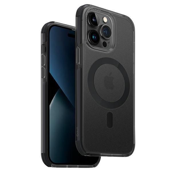 Uniq Etui Combat Iphone 14 Pro Max6,7 Magclick Ricarica Czarny/Concrete Charcoal-image