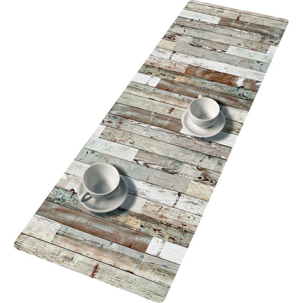 Bertoni Runner Da Tavola In Feltro, Tovaglia Con Motivo Panca Decorazione Tavolavintage Bianco 95X33 Cm-image