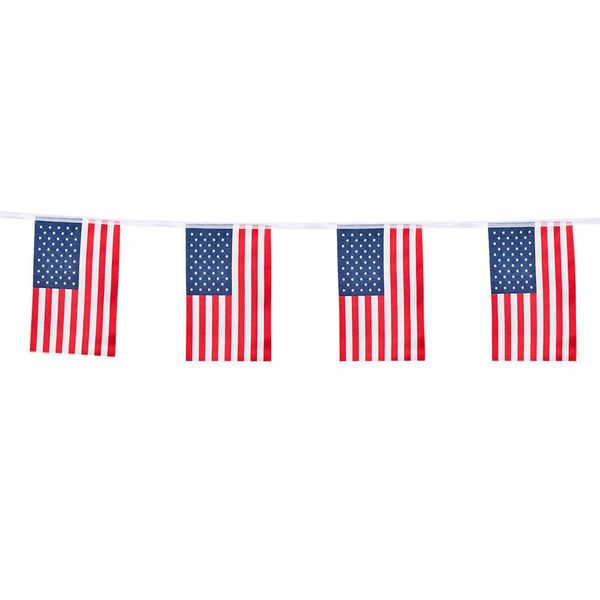 Ghirlanda Usa Da Appendere Rosso-Bianco-Blu Lunga 5 M - Taglia Unica-image