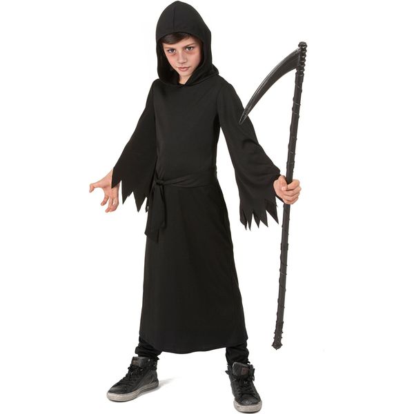 Costume Da Mietitore Per Bambini Morto Nero - 110/116 (5-6 Anni)-image