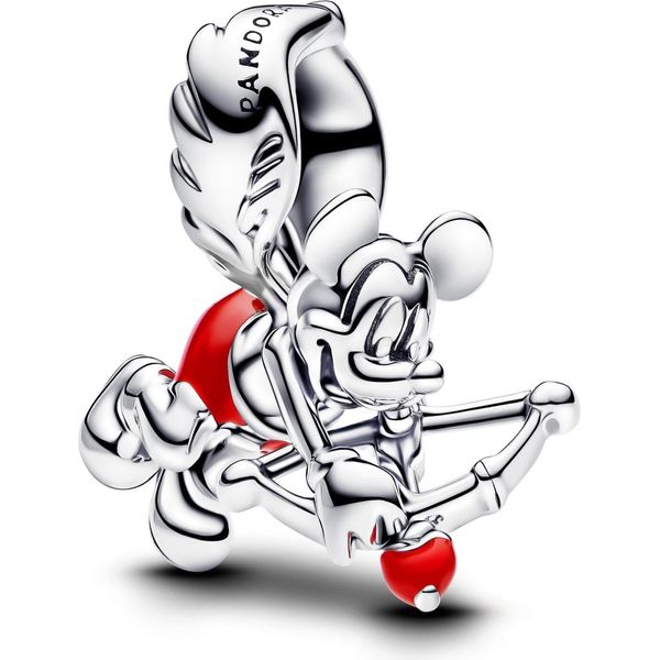 Pandora Disney Mickey Mouse Cupid Slide Charm, Argento Sterling-image
