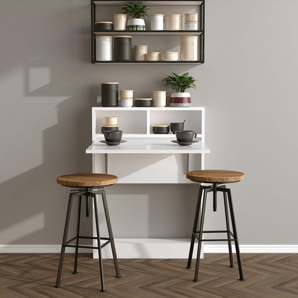 Skye Decor, Bracked - White, Tavoli Pieghevoli, Bianchi, 70 X 96 X 15 Cm-image