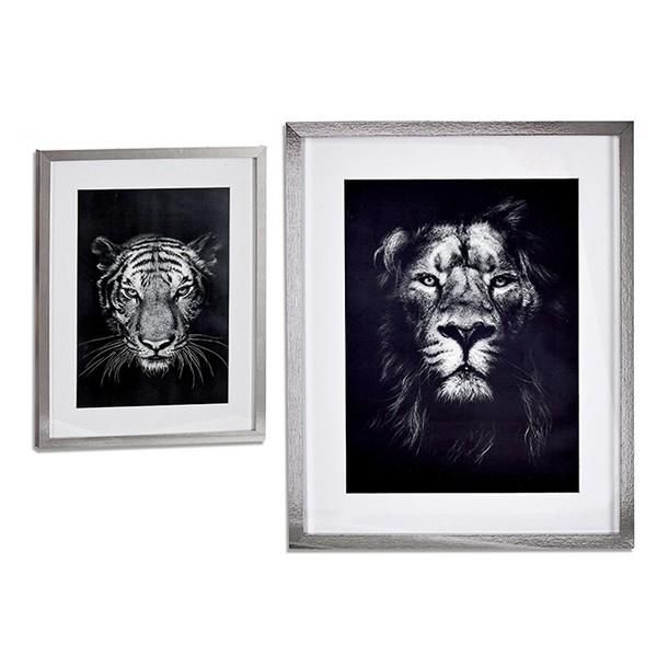 Picture Lion - Tiger Glass Crystal Mdf (3 X 53 X 43 Cm) (43 X 3 X 53 Cm)-image