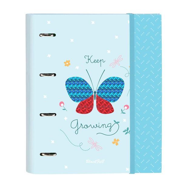 Raccoglitore Ad Anelli Blackfit8 Keep Growing A4 Azzurro (27 X 32 X 3,5 Cm)-image