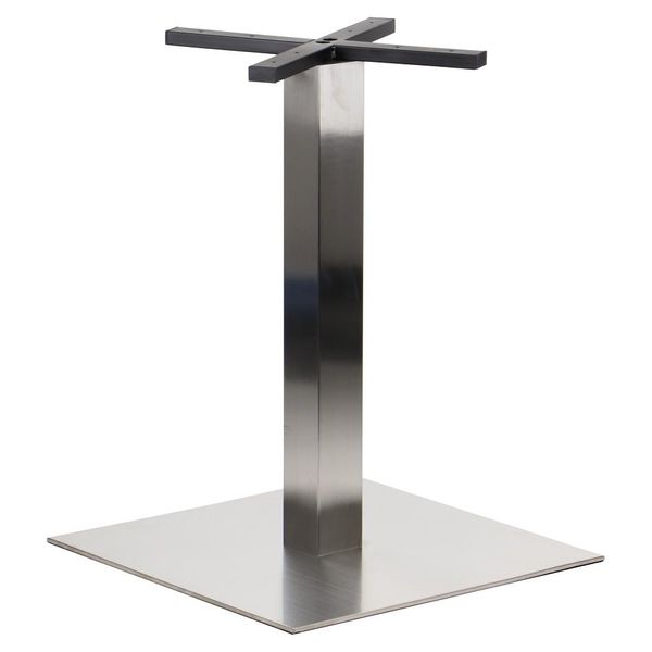 Base Per Tavolo In Acciaio Inox SH-3002-7, Per Ufficio, Hotel, Ristorante, 55X55X72,5 Cm, Acciaio Inox Spazzolato-image