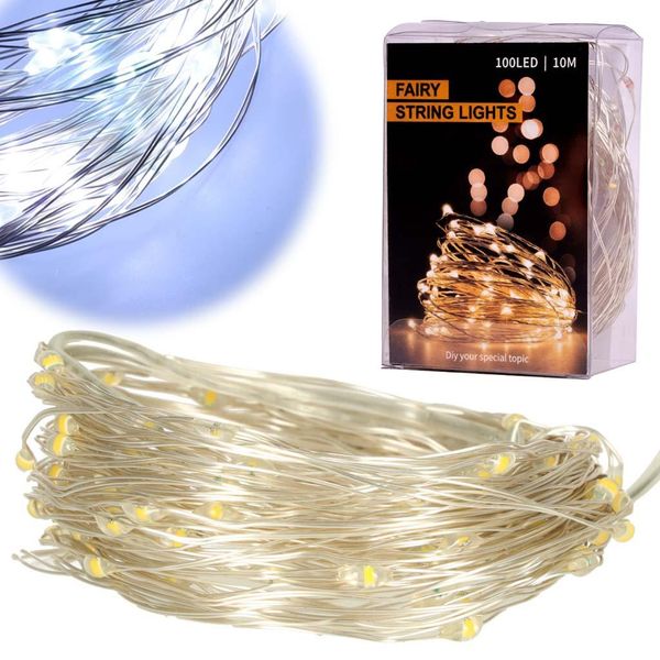 Luci Decorative A Filo Led 10M 100LED Bianco Freddo-image