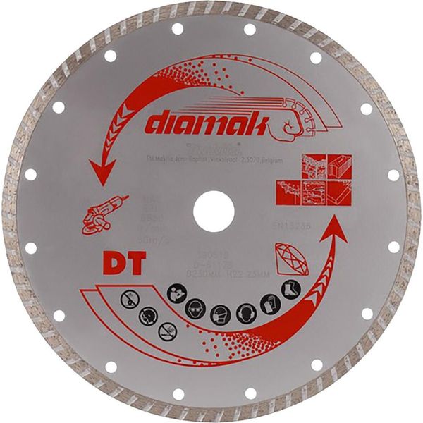 Makita Disco Diamantato Diamak Turbo Rim 230 X 22,23 Mm 230 X 22,23 Mm - Diamak Turbo Rim - Ondulato - Taglio A Secco - Calcestruzzo / Mattoni - 10 Pz.-image