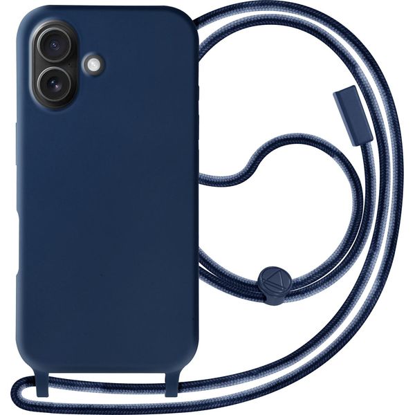 Avizar, Custodia Semirigida A Catena Soft Touch Per Apple Iphone 16 Plus, Blu Scuro-image