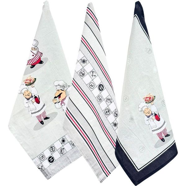 Home Elements Set Di 3 Strofinacci 50*70 Cm, Chef-image