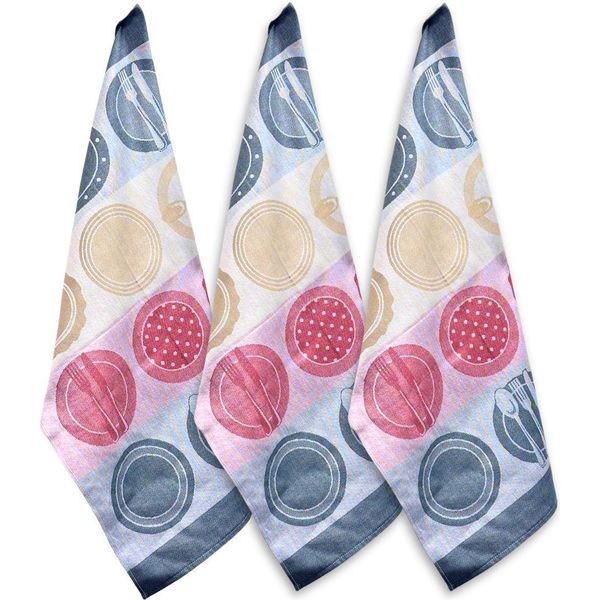 Home Elements Set Di Strofinacci In Cotone Egiziano 50*70 Cm, 3 Pezzi, Piatti-image