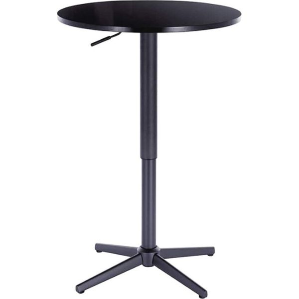 Casadolce Tavolo Da Bar Regolabile Orato, Nero, 60 Ø X 70/90 Cm, Girevole E Regolabile In Altezza, Piano In Mdf, Carico Massimo 120 Kg-image