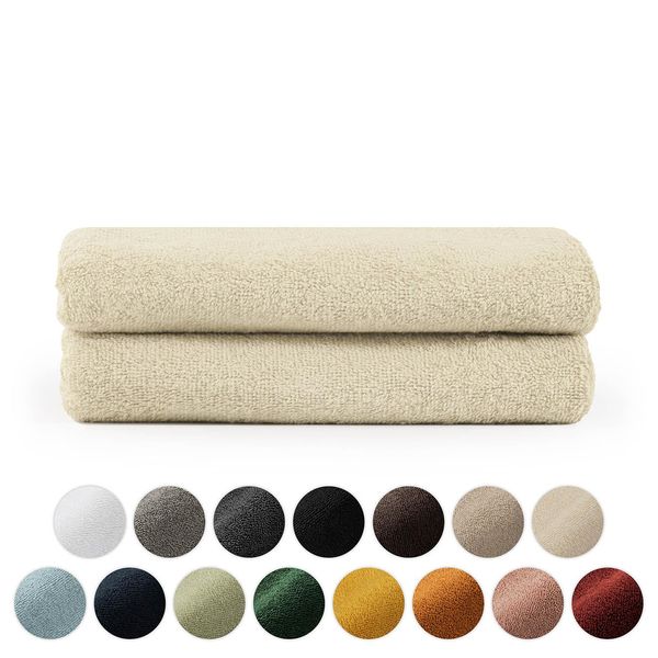 Set Di Asciugamani In Spugna Blumtal Premium Con Asole Per Appendere - Cotone Oeko-Tex, Morbido, Altamente Assorbente - Asciugamano 2X (50X100 Cm), Sabbia (Beige)-image