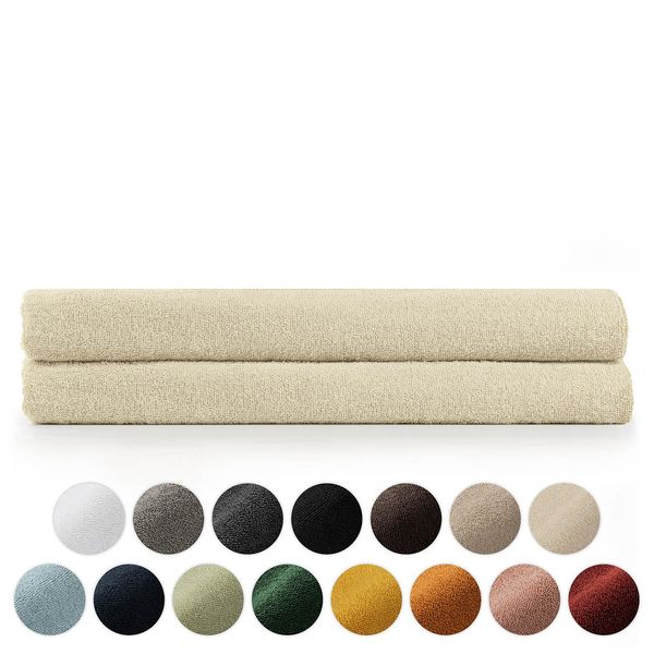 Set Di Asciugamani Blumtal Con Asole Per Appendere - Cotone Oeko-Tex, Morbido, Altamente Assorbente - Asciugamano Da Sauna 2X (80X200 Cm), Sabbia (Beige)-image