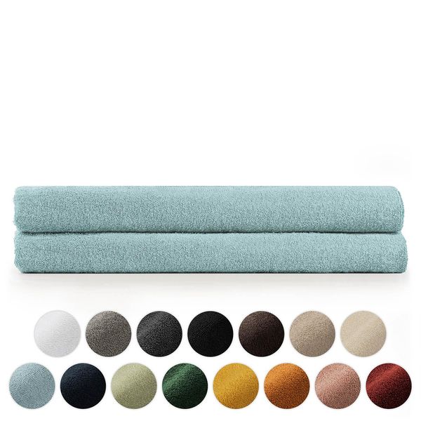 Set Di Asciugamani In Spugna Premium Blumtal Con Asole Per Appendere - Cotone Oeko-Tex, Morbido, Altamente Assorbente - Asciugamano Da Sauna 2X (80X200 Cm), Azzurro-image