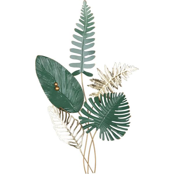 Gilde Wandrelief, Blatt, "Foglio"", Metall, GrüN, Ve 1, L. 4 Cm, B. 54 Cm, H. 90 Cm 69060"-image