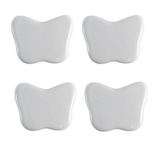 Clayre & Eef Pomello Per Porta Set Di 4 Farfalle 4X3 Cm In Ceramica Bianca-image
