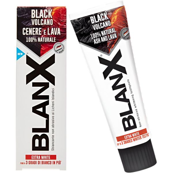 Blanx | Dentifricio - Dentifricio Vulcano Nero - 75 Ml - Ingredienti Naturali - Antibatterico - Delicato-image