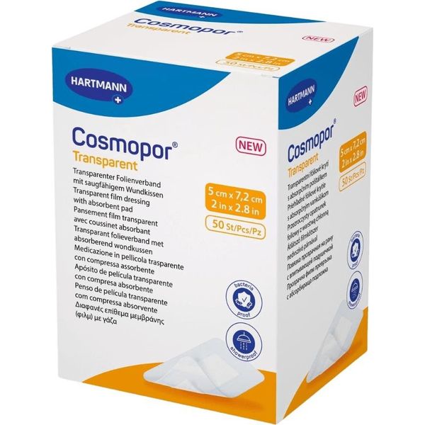 Medicazione In Film Trasparente Cosmopor 5X7,2 Cm Sterile 50 Pz-image