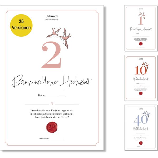 Frank Paperman® | Regalo Per Il 2° Anniversario Di Matrimonio | Anniversario Di Matrimonio | Regali Di Nozze In Cotone | Di Anniversario Di Matrimonio | Classico-image