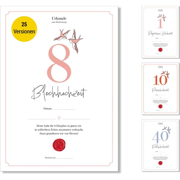 Frank Paperman® | Regali Per L'8° Anniversario Di Matrimonio | Anniversario Di Matrimonio | Matrimonio In Latta | Di Anniversario Di Matrimonio | Classico | Idee Regalo Per L'anniversario Di Matrimonio | Preprint-image