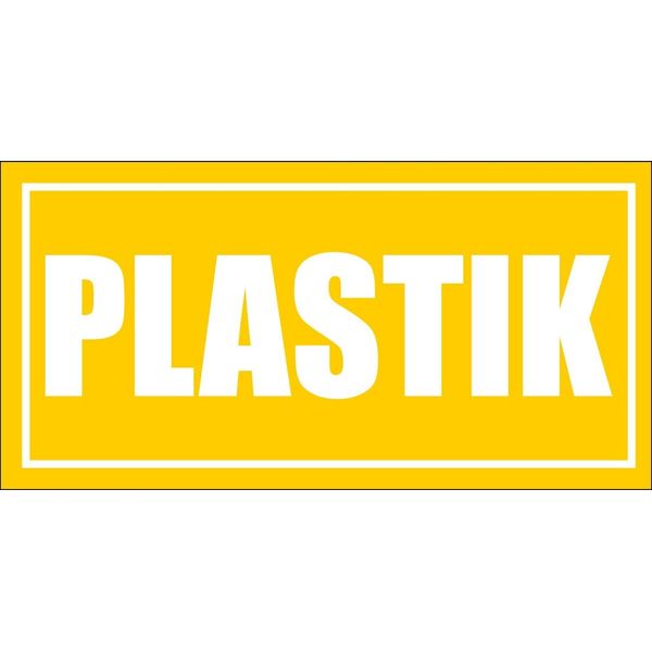 PLASTIK- 300X150 - Adesivo Autoadesivo Per La Raccolta Differenziata Dei Rifiuti-image