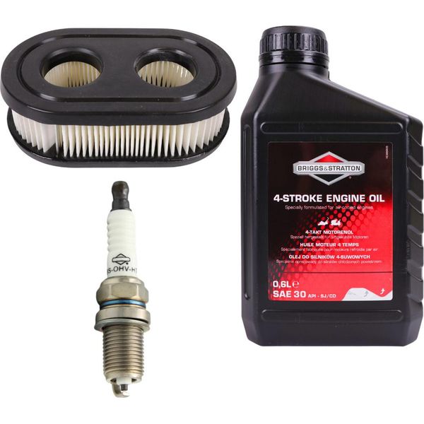 Kit Di Manutenzione Per Tosaerba Briggs&Stratton Olio 0,6L + Candela + Filtro-image