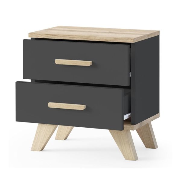 Comodino In Stile Scandinavo, Comodino Nero-image