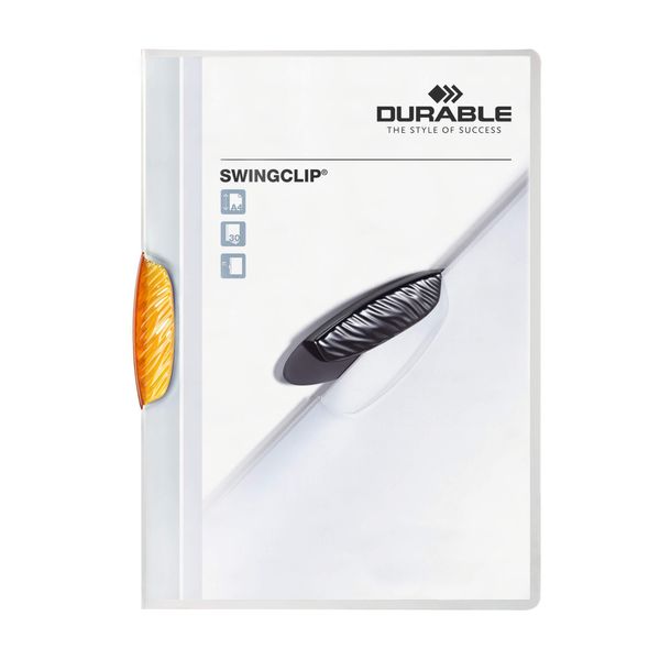 Durable Cartellina Con Clip Swingclip® 30 A4 Trasparente, Arancione, 226009-image