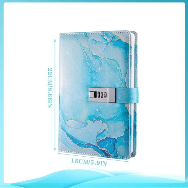 Inf Quaderno Con Lucchetto Uv - Diario Con Password A5 Blu-image