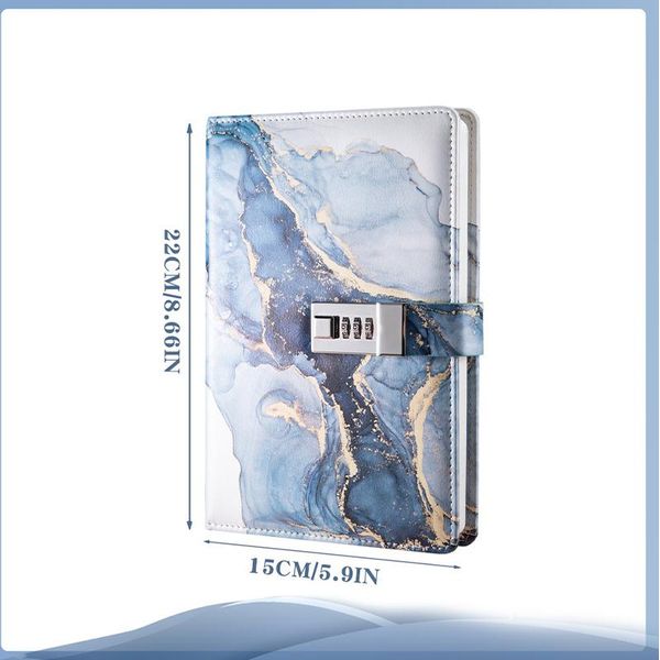 Inf Quaderno Con Lucchetto Uv - Diario Con Password A5 Blu Scuro-image