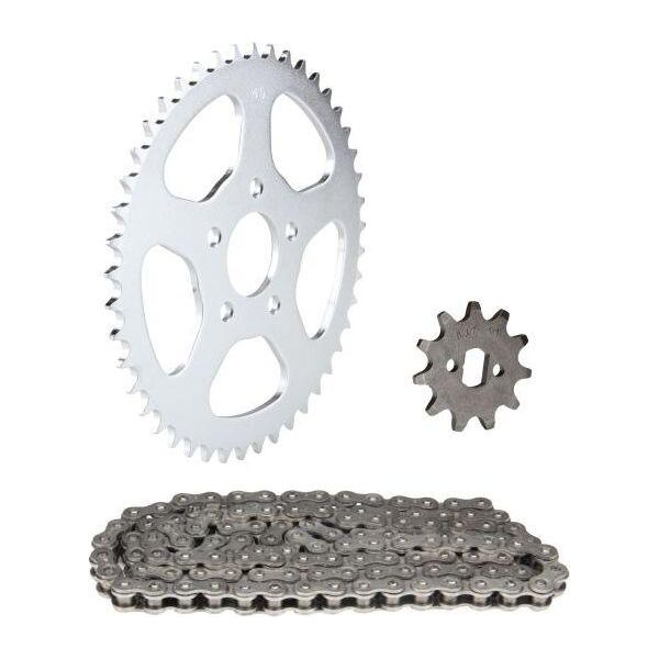 Set Di Catene 3 Pezzi Argento 11/45 Denti ZüNdapp Za 25 Tipo 460 / Zd 10 Tipo 446-210 (Fg 9030749-9248461) / ZR10 20 Tipo 447-image