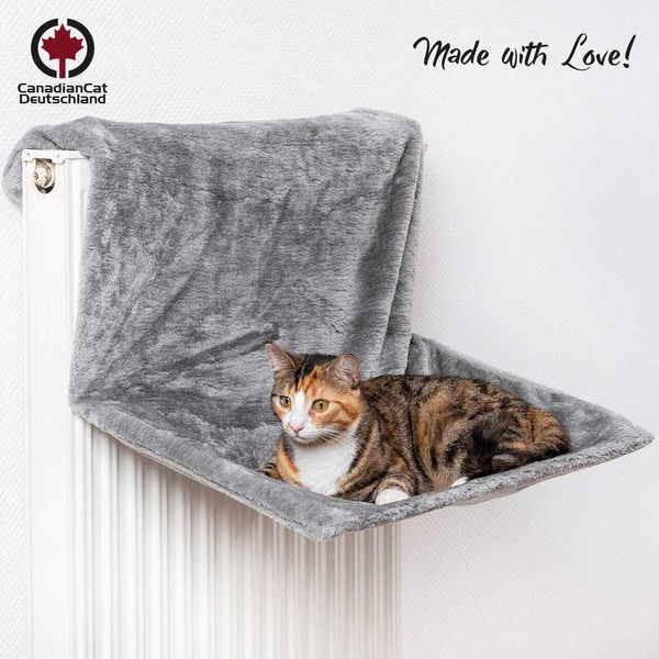 Tana Del Gatto Canadese Radiatore | Grande 60 X 40 X 30 Cm | Grigio Chiaro-image